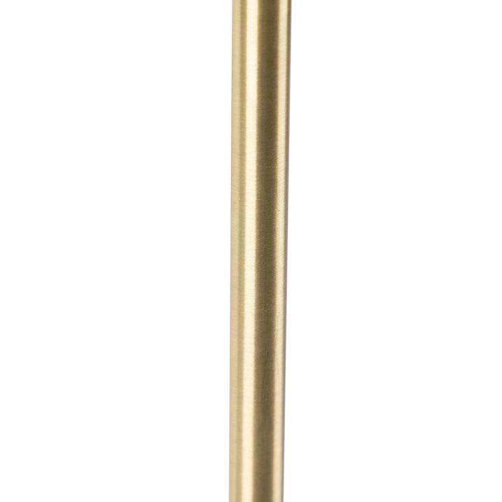 Stolní lampa zlatá/mosazná s šedým lněným stínítkem 35 cm - Parte