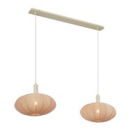 Lampa-wisząca-Japandi-beżowa-z-materiałowym-abażurem-2-źródła-światła---Bida
