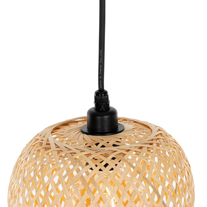 Oosterse buiten hanglamp bamboe 3-lichts IP44 - Carlos