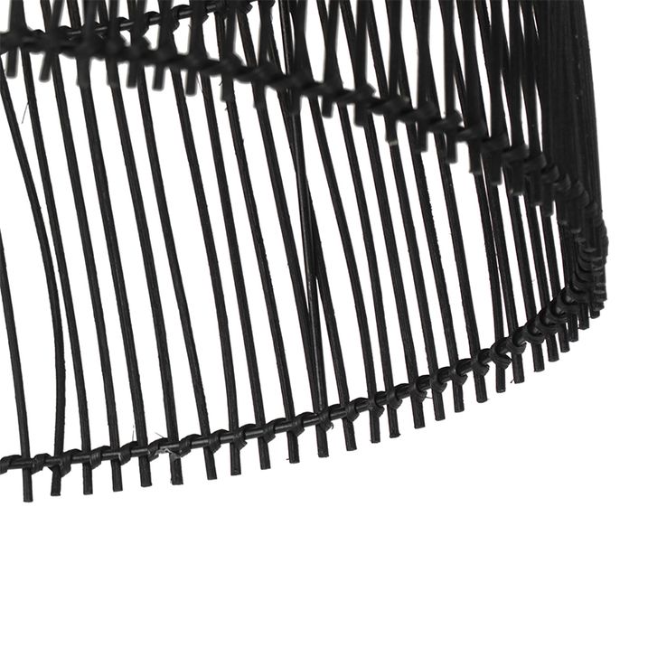 Rustic Floor Lamp Black with Rattan - Sam
