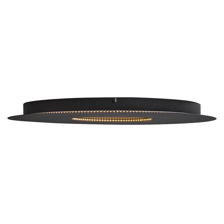 Plafonnier moderne noir 60cm avec LED à intensité variable en 3 étapes - Morning