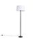 Grīdas lampa melna ar baltu lina abažūru 45 cm - Simplo