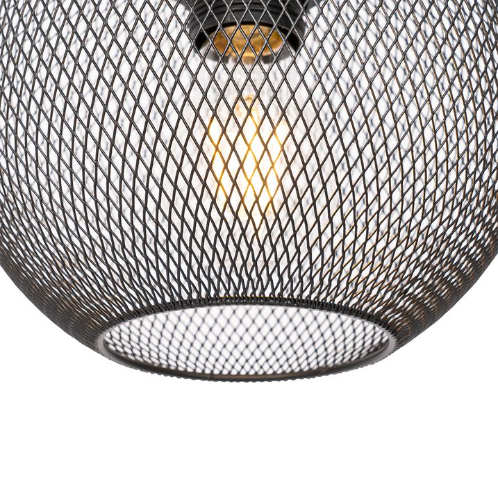 Industriële hanglamp zwart 3-lichts - Flor