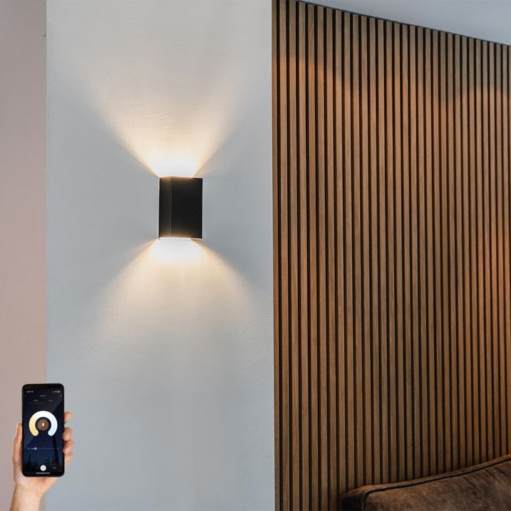 Inteligentná nástenná lampa čierna 10 cm vrátane 2 Wifi G9 - Otan