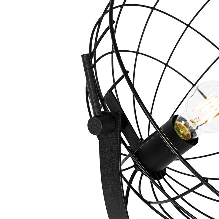 Industriell golvlampa svart 35 cm justerbar - Hanze