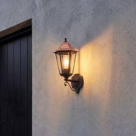 Lampada da parete classica nera con rame IP44 - Havana