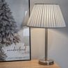 Klassiek tafellamp staal met plissé kap wit 35 cm - Simplo
