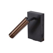 USB-C-özellikli,-ayarlanabilir,-koyu-bronz-detaylı-modern-siyah-duvar-lambası---Croft