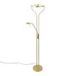 Lampadaire-moderne-doré-avec-bras-de-lecture-avec-LED-et-variateur---Divo
