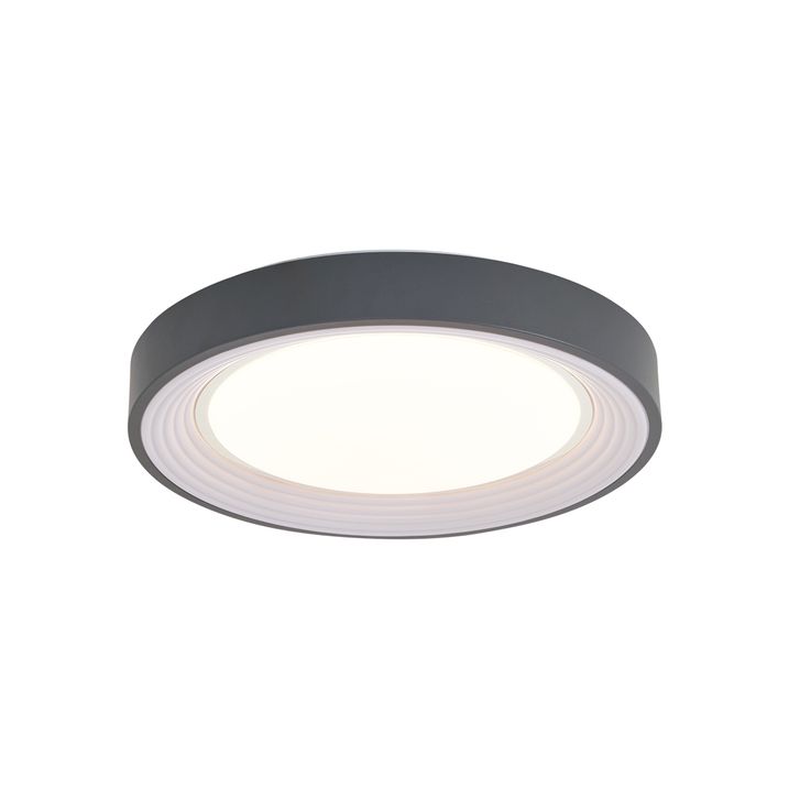Nowoczesna lampa sufitowa szara z białym wykończeniem 38 cm z LED z funkcją ściemniania RGB - Kanton