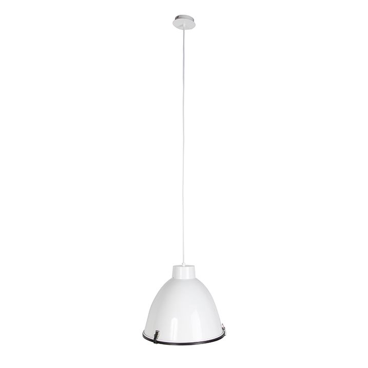 Sada 2 priemyselných závesných svietidiel bielych 38 cm stmievateľných - Anteros