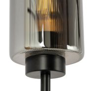 Lampadaire-intelligent-noir-avec-verre-fumé-2-lumières-avec-2-Wifi-ST64-inclus---Laura