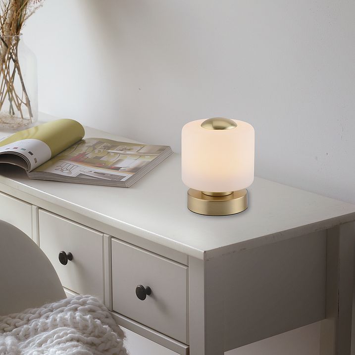 Bordslampa mässing inkl LED 3-stegs dimbar med touch - Mirko