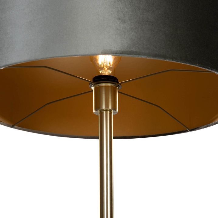 Lampada da terra ottone con paralume in velluto verde 50 cm - Simplo