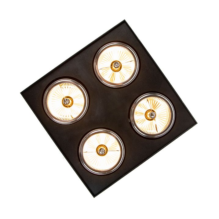 Spot design noir carré 4 lumières - Kaya