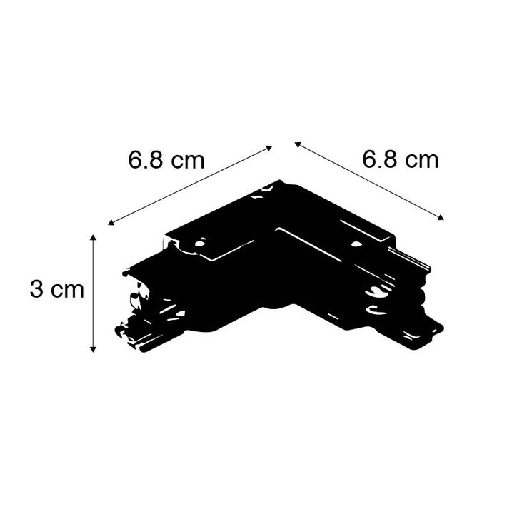 L-Verbinder für 3-phasiges Schienensystem rechts weiß