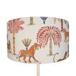 Japandi-golvlampa-beige-med-flerfärgad-lampskärm-med-djurmönster-50-cm---Simplo