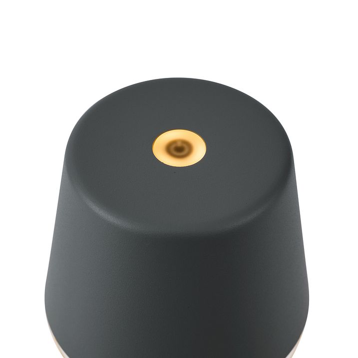 Lampe de table gris foncé avec LED IP65 rechargeable avec station de charge - Bass