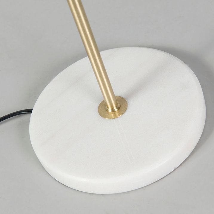 Candeeiro de mesa retro em latão com abajur plissado creme 35 cm - Kaso