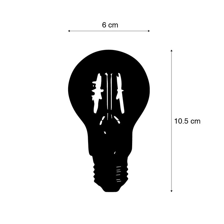 E27 LED сијалица влакно A60 2W 210lm 2200K