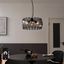 Lampa-suspendată-inteligentă-neagră-cu-sticlă-fumurie-rotundă-cu-6-lumini,-inclusiv-WiFi-C35---Mochan