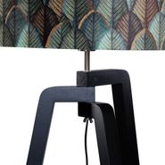 Floor-Lamp-Black-with-Velvet-Lampshade-Leaf-Design-50cm---Puros