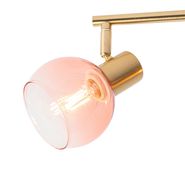 Spotlight-Art-Deco-auriu-cu-sticlă-roz-cu-4-lumini---Vidro