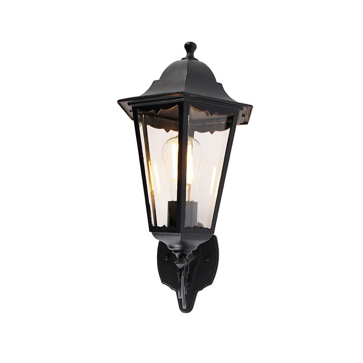 Klasiska āra sienas lampa melna IP44 - Havana Up