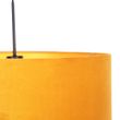 Melna-piekaramā-lampa-ar-dzeltenu-samta-abažūru-ar-zeltu-50-cm---Combi