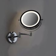 Specchio-da-parete-di-design-cromato-con-LED-dimmerabile-a-luce-calda-regolabile-IP44---Vicino