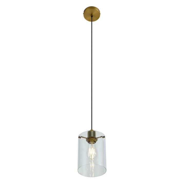 Lampada a sospensione di design bronzo con vetro trasparente - Domo