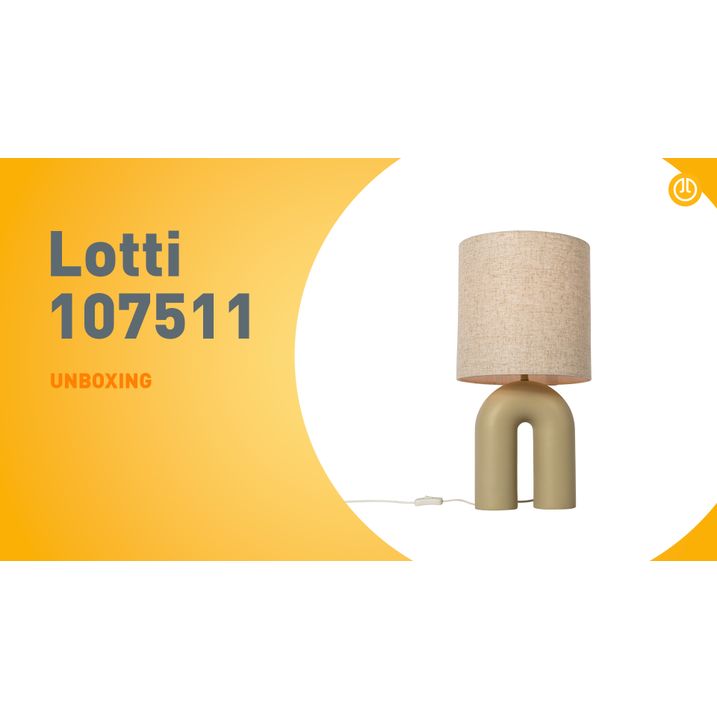 Lampada da tavolo di design beige con paralume in lino beige - Lotti