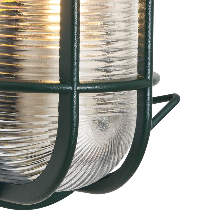 Lampada da parete e da soffitto per esterni verde scuro ovale IP44 - Noutica