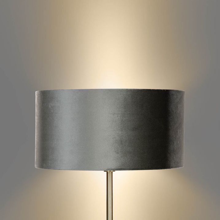 Lampada da terra ottone con paralume in velluto verde 50 cm - Simplo