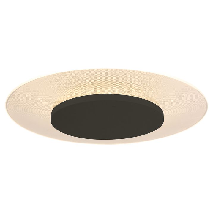 Moderne plafondlamp wit met zwart 42cm incl. LED - Lido