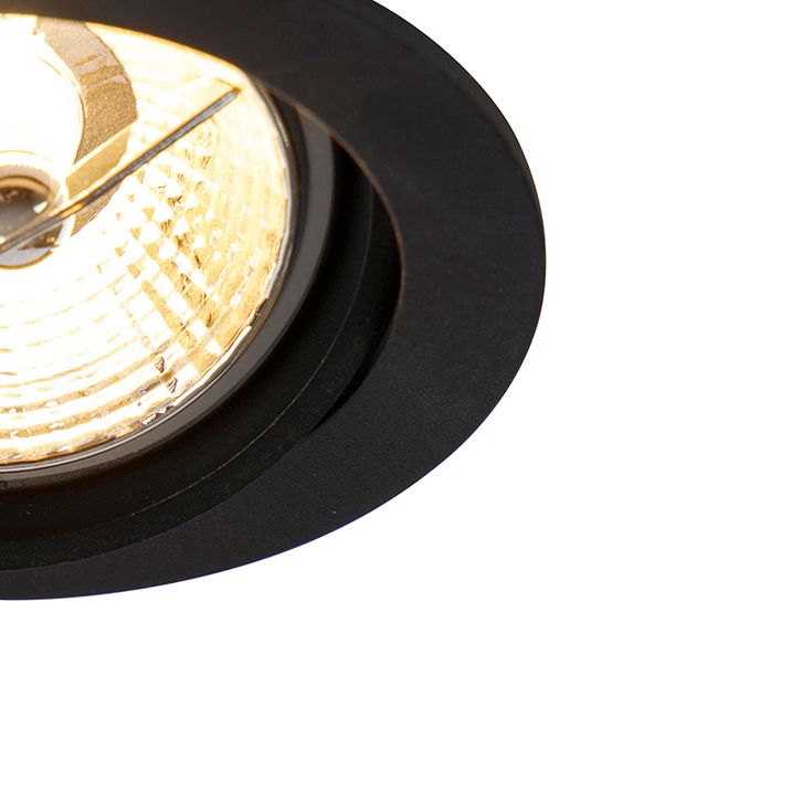 Set van 6 Moderne inbouwspot zwart kantelbaar AR70 - Cisco