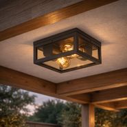 Plafonnier-noir-avec-verre-fumé-2-lumières-IP44---Charlois