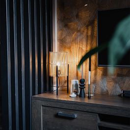 Skandināvu galda lampa no bambusa - Natasja