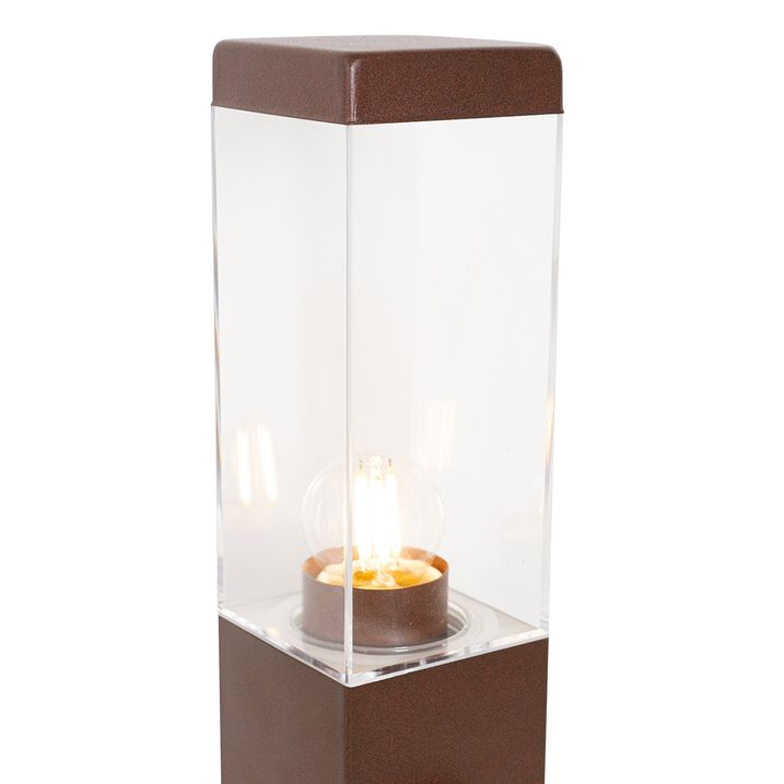 Spoljna lampa rđasto smeđa 80 cm sa utičnicom IP44 - Malios