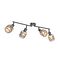 Plafón de diseño negro con dorado 4 luces oblongo - Noud