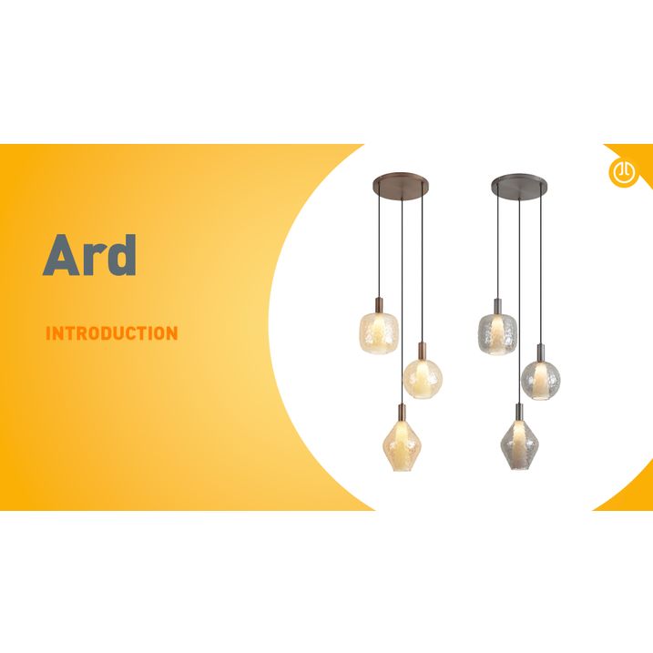 Design hanglamp donker brons 3-lichts - Ard