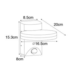 Vonkajšia-nástenná-lampa-hrdzavohnedá-vrátane-LED-IP54-senzor-pohybu---Esmee