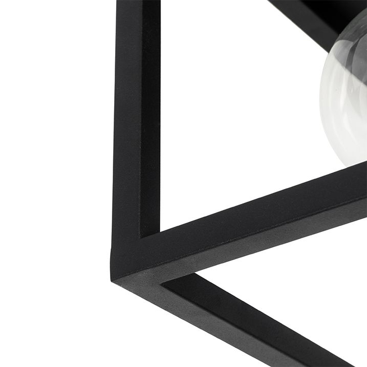 Plafoniera industriale nera 40 cm 4 luci - Cage