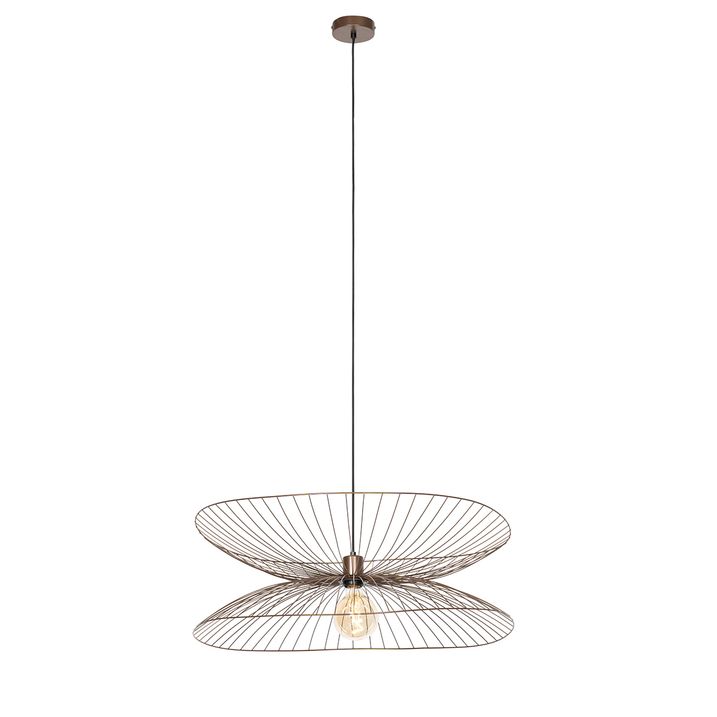 Smart hanglamp donkerbrons met dubbele kap incl. Wifi G95 - Pua