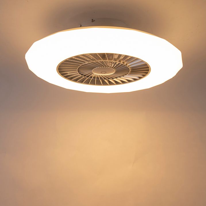 Stropní ventilátor stříbrný s hvězdným efektem 59 cm vč. LED stmívatelný s dálkovým ovládáním - Clima