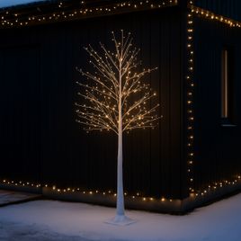 Weihnachts-Stehlampe weiß Baum 180cm inkl. LED mit Timer IP44 - Ki