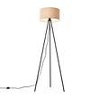 Moderne-tripod-vloerlamp-taupe-met-velours-kap---Luz