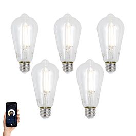 5er-Set smarte dimmbare E27 LED-Glühbirnen ST64 Klar 7W 806 lm 2700-6500K Zigbee