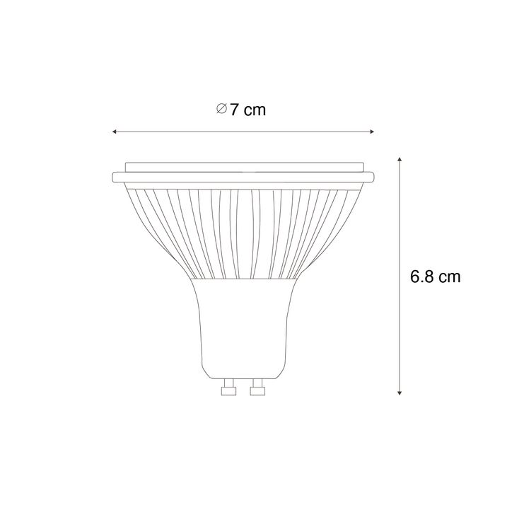 GU10 Prigušiva LED sijalica 70mm 6.5W 600lm 3000K