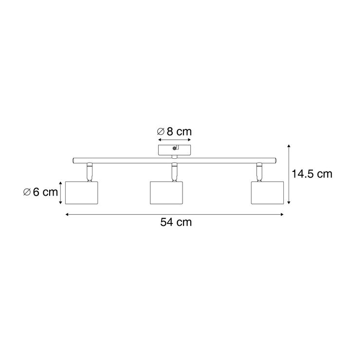 Foco moderno negro orientable de 3 luces - Jeana